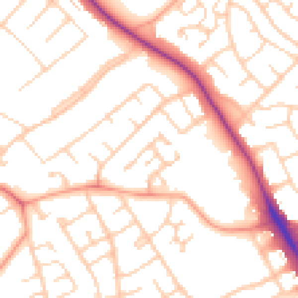 Daytime road noise heatmap for IG10 3FJ