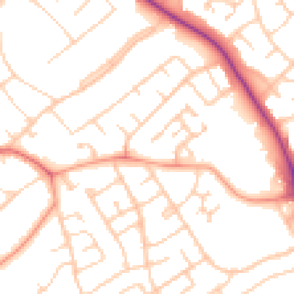 Daytime road noise heatmap for IG10 3FN