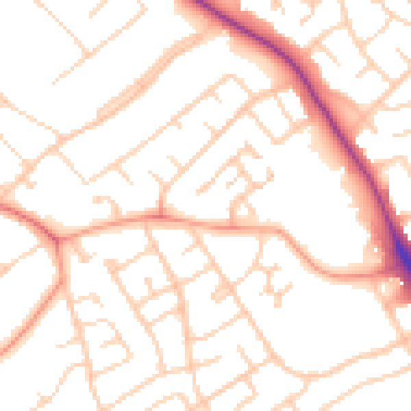 Daytime road noise heatmap for IG10 3FP