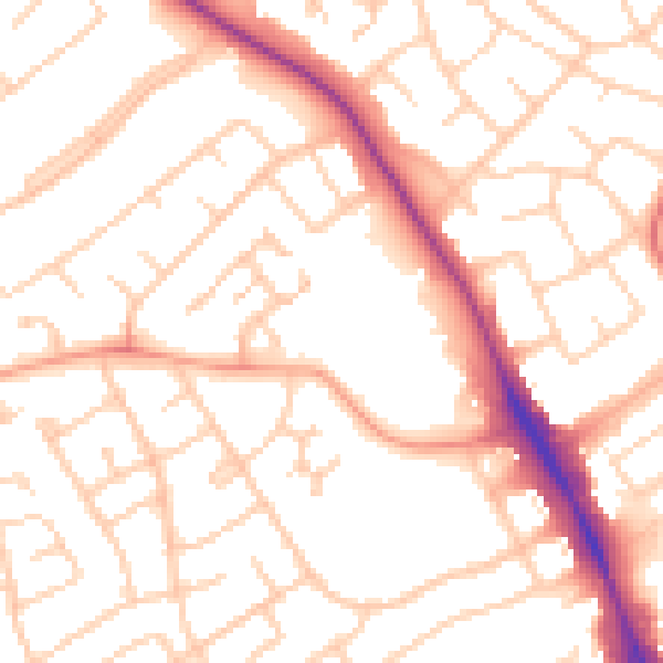 Daytime road noise heatmap for IG10 3GS