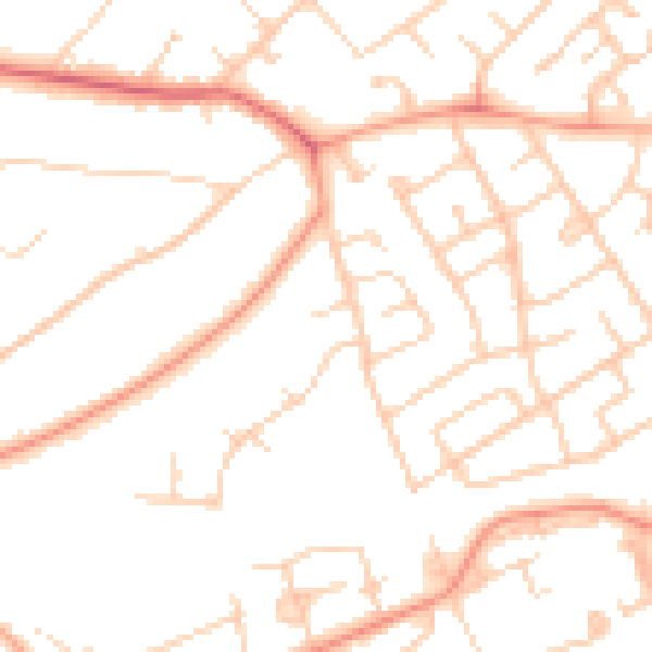 Daytime road noise heatmap for IG10 3HQ