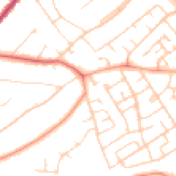 Daytime road noise heatmap for IG10 3JE