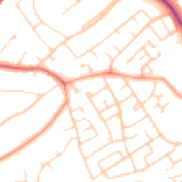 Daytime road noise heatmap for IG10 3JG