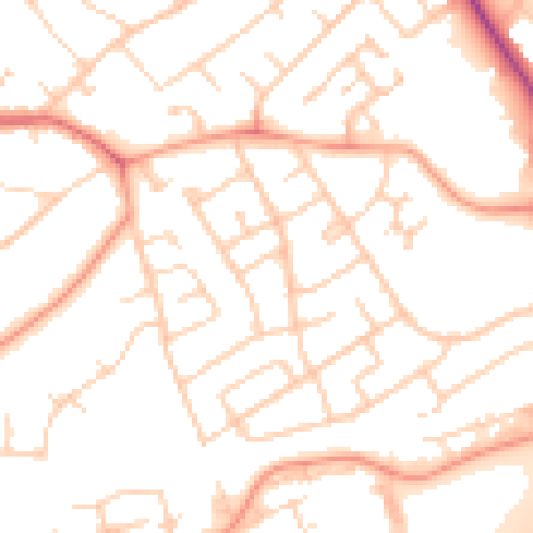 Daytime road noise heatmap for IG10 3JJ