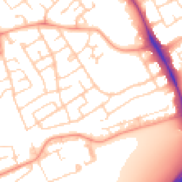 Daytime road noise heatmap for IG10 3JT
