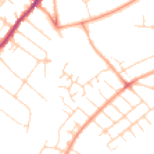 Daytime road noise heatmap for IG10 3NP
