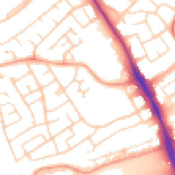 Daytime road noise heatmap for IG10 3PG