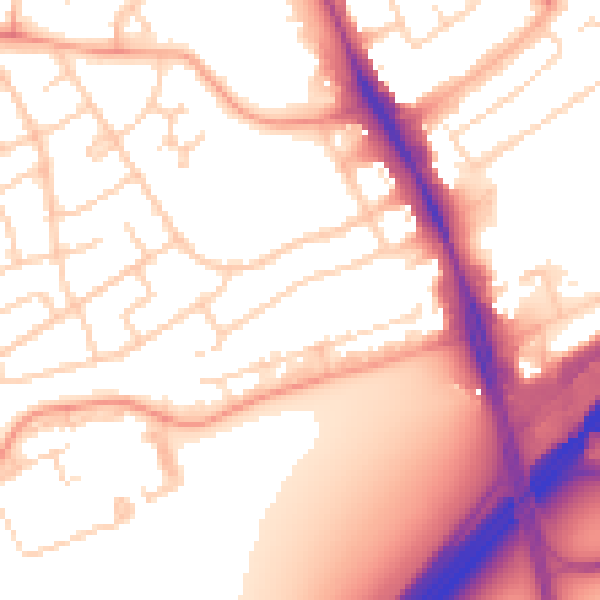 Daytime road noise heatmap for IG10 3QD