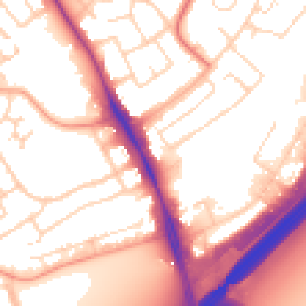 Daytime road noise heatmap for IG10 3UA