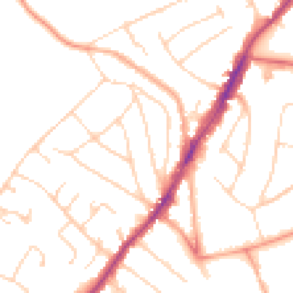 Daytime road noise heatmap for IG10 4BL