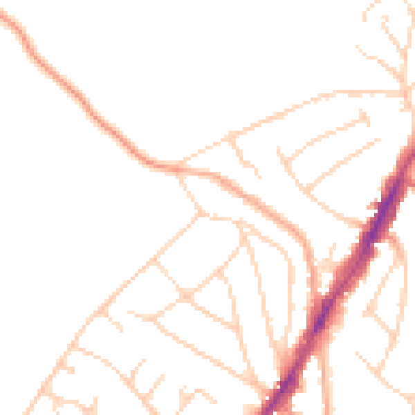 Daytime road noise heatmap for IG10 4BW