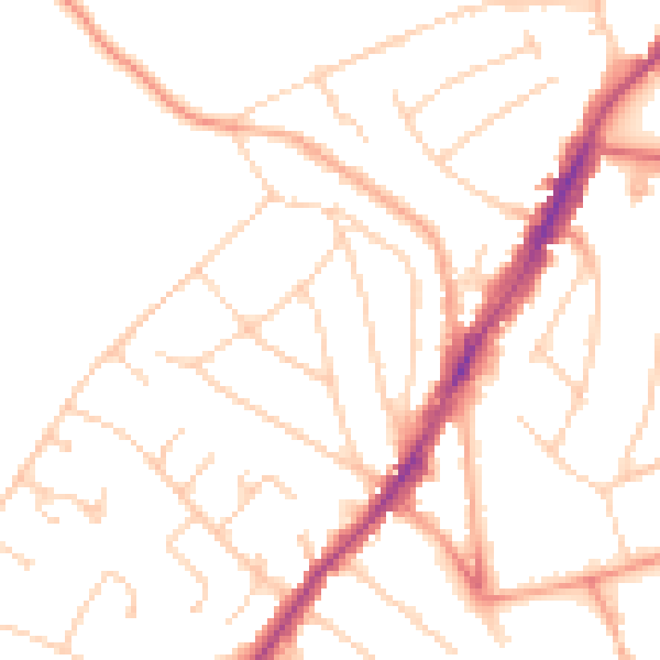 Daytime road noise heatmap for IG10 4DU