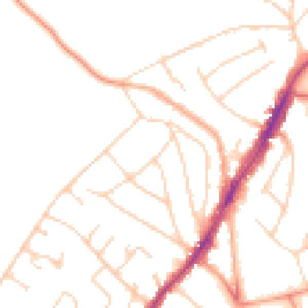 Daytime road noise heatmap for IG10 4DX