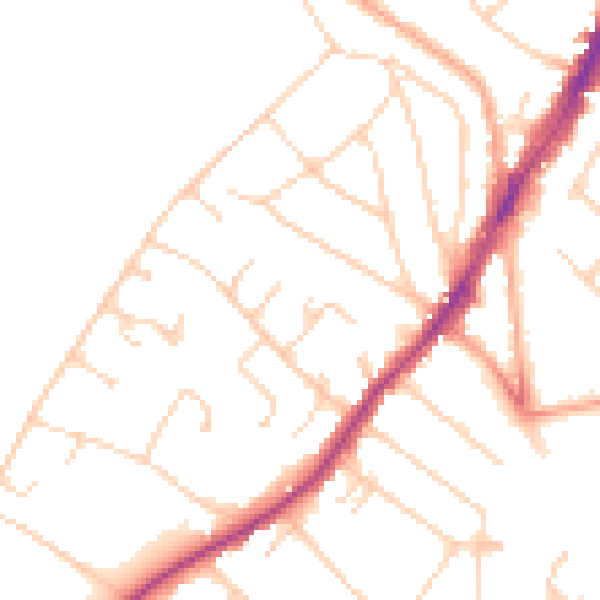Daytime road noise heatmap for IG10 4EH