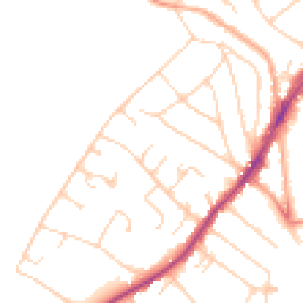 Daytime road noise heatmap for IG10 4EL