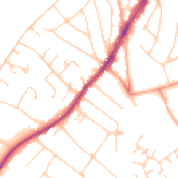 Daytime road noise heatmap for IG10 4JA