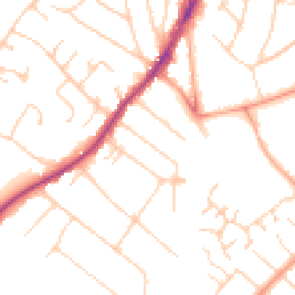 Daytime road noise heatmap for IG10 4NB