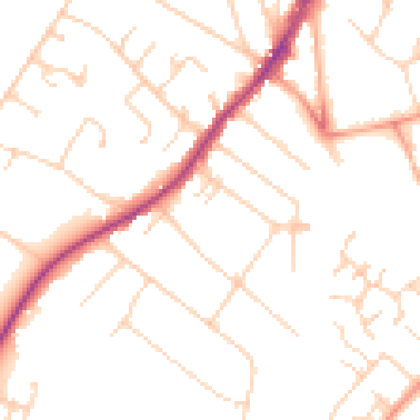 Daytime road noise heatmap for IG10 4NH