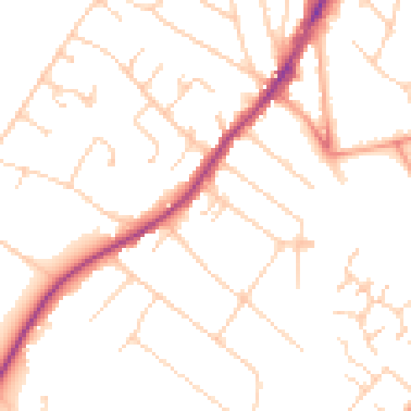 Daytime road noise heatmap for IG10 4NJ