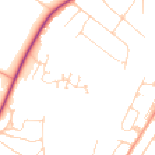 Daytime road noise heatmap for IG10 4PN