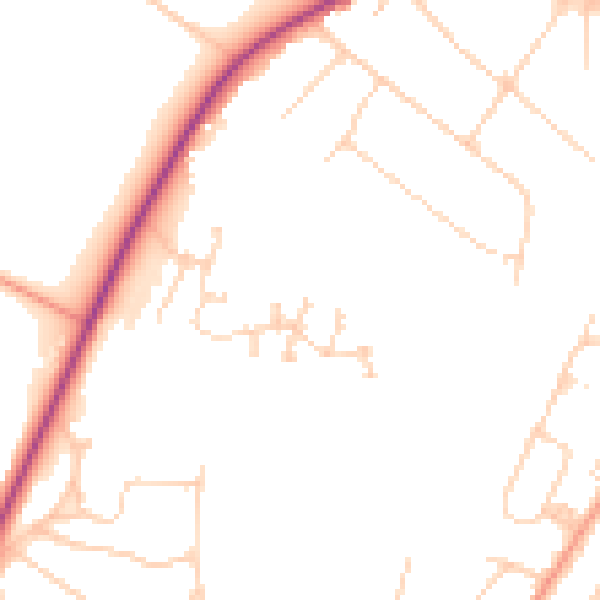 Daytime road noise heatmap for IG10 4PW