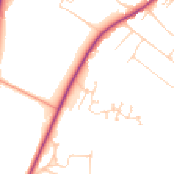 Daytime road noise heatmap for IG10 4QN