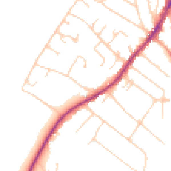 Daytime road noise heatmap for IG10 4RA