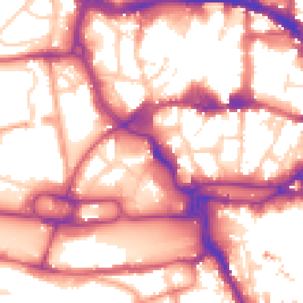 Daytime road noise heatmap for IP1 1AF