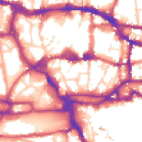 Daytime road noise heatmap for IP1 1AG