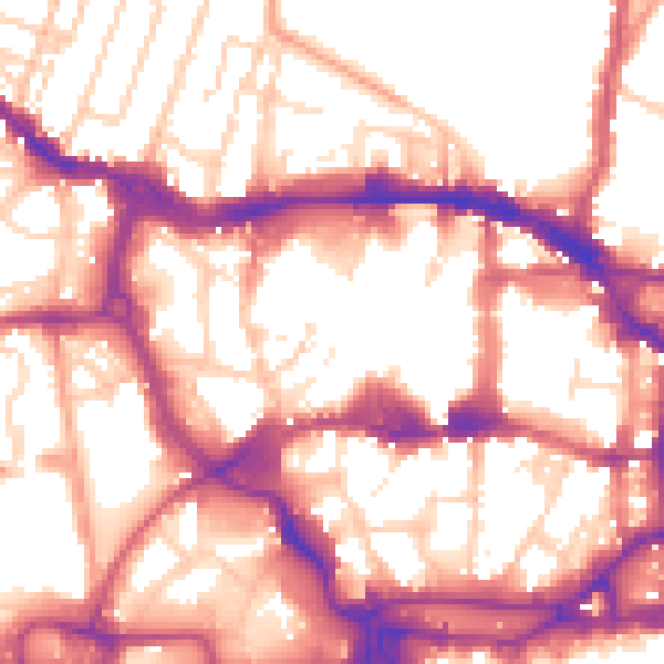 Daytime road noise heatmap for IP1 1AS