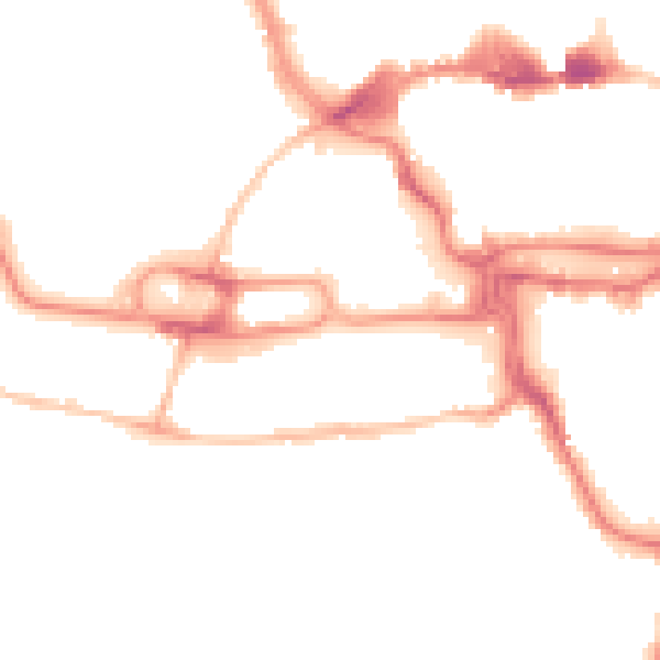 Night-time road noise heatmap for IP1 1AU