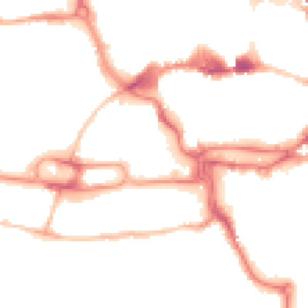 Night-time road noise heatmap for IP1 1AX