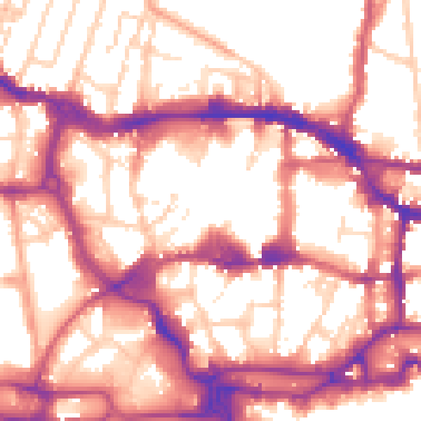 Daytime road noise heatmap for IP1 1BE
