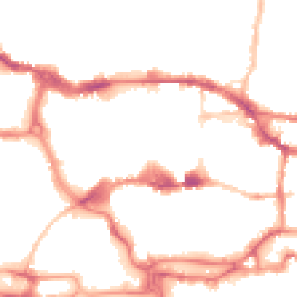 Night-time road noise heatmap for IP1 1BE