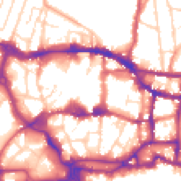 Daytime road noise heatmap for IP1 1BH