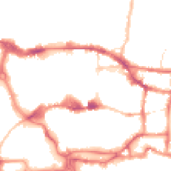 Night-time road noise heatmap for IP1 1BH