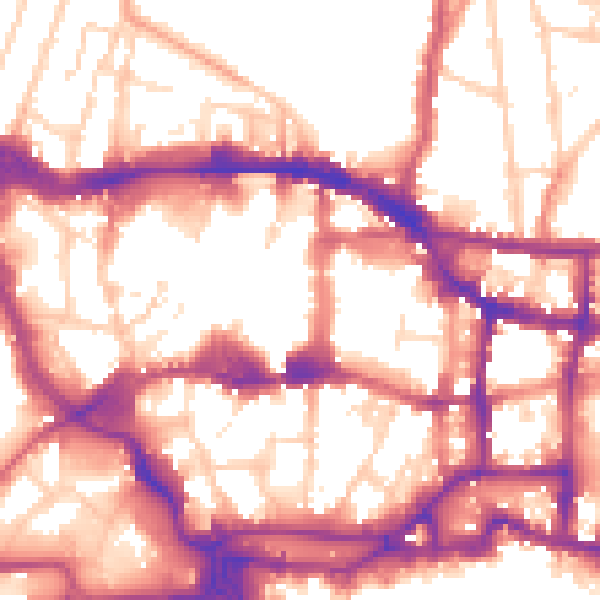 Daytime road noise heatmap for IP1 1BJ