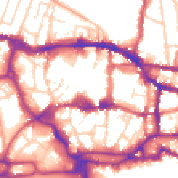 Daytime road noise heatmap for IP1 1BP