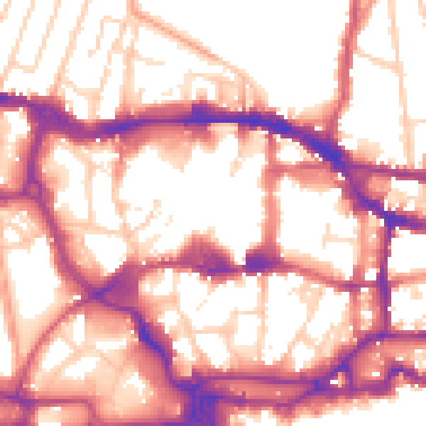 Daytime road noise heatmap for IP1 1BQ
