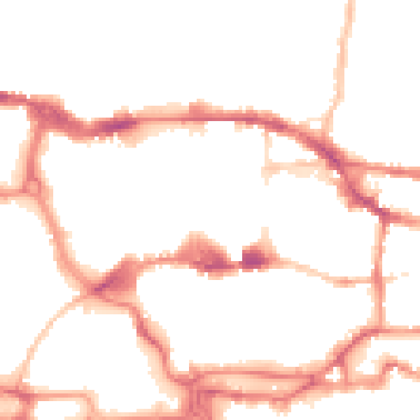 Night-time road noise heatmap for IP1 1BQ