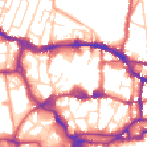 Daytime road noise heatmap for IP1 1BX