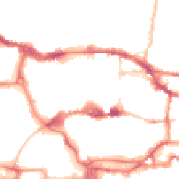 Night-time road noise heatmap for IP1 1BY
