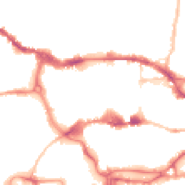 Night-time road noise heatmap for IP1 1DB