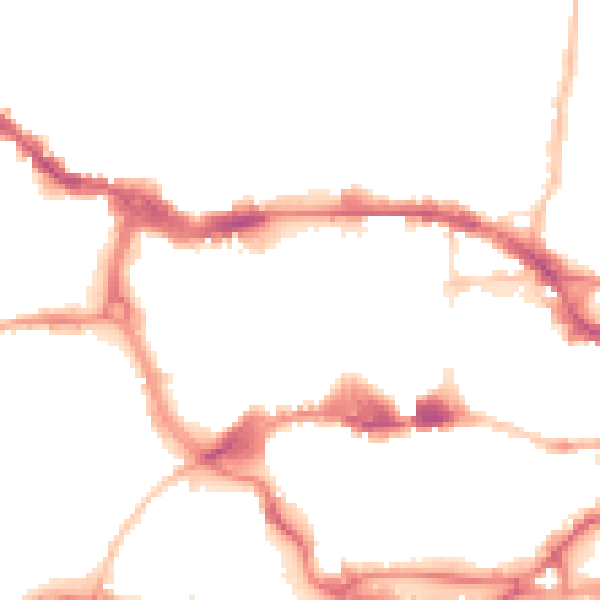Night-time road noise heatmap for IP1 1DD