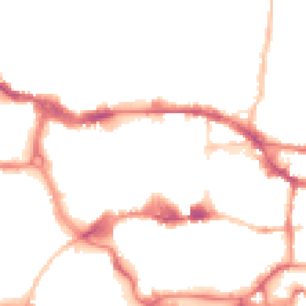 Night-time road noise heatmap for IP1 1DF