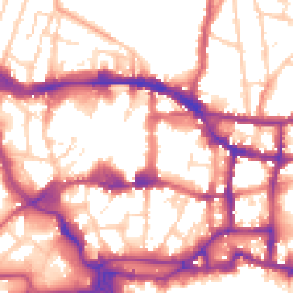 Daytime road noise heatmap for IP1 1DN
