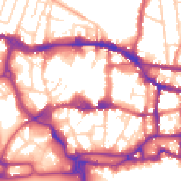 Daytime road noise heatmap for IP1 1DP