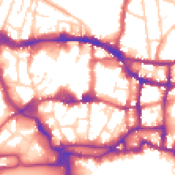 Daytime road noise heatmap for IP1 1DR