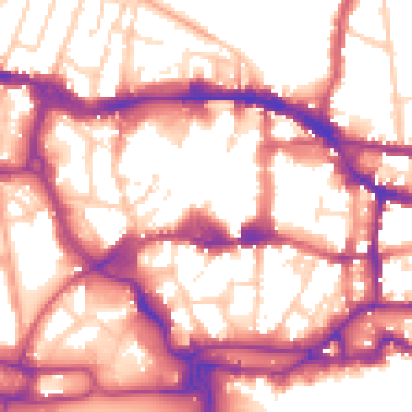 Daytime road noise heatmap for IP1 1DT