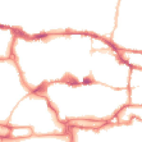 Night-time road noise heatmap for IP1 1DT